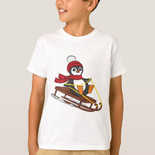 Snow Sledding Penguin Cute Animals Winter T-Shirt