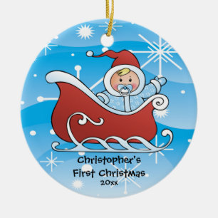 Snow Sleigh Baby's First Christmas Ornament