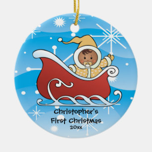 Snow Sleigh Baby's First Christmas Ornament