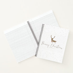 snow SlipperyJoe Merry Christmas reindeer red-nose Notebook