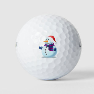 Snow Snowman Cold Winter Frozen Gloves Scarf Golf Balls