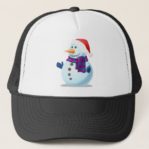 Snow Snowman Cold Winter Frozen Gloves Scarf Trucker Hat