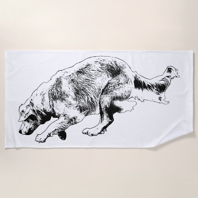 Snow-Soft Outline, Fast Form Beach Towel (Front)