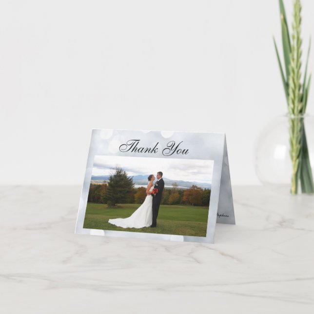 Snow Sparkle Lights Glitter Thank You Card (Front)