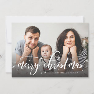Snow Sprinkle Whimsical Christmas Photo Greeting Holiday Card