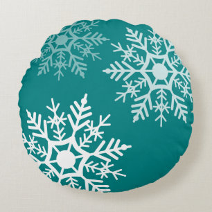 Snow Stars - Christmas - Round Cushion