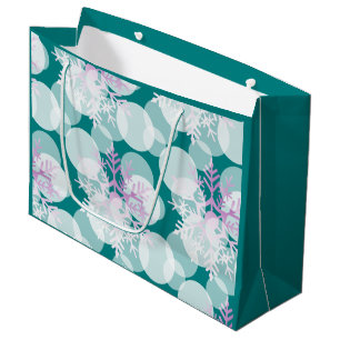 Snow Stars - White, Teal, Purple - Gift Bag