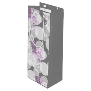 Snow Stars - White, Teal, Purple - Wine Gift Bag