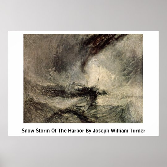 Snow Storm Of The Harbour By Joseph William Turner Poster