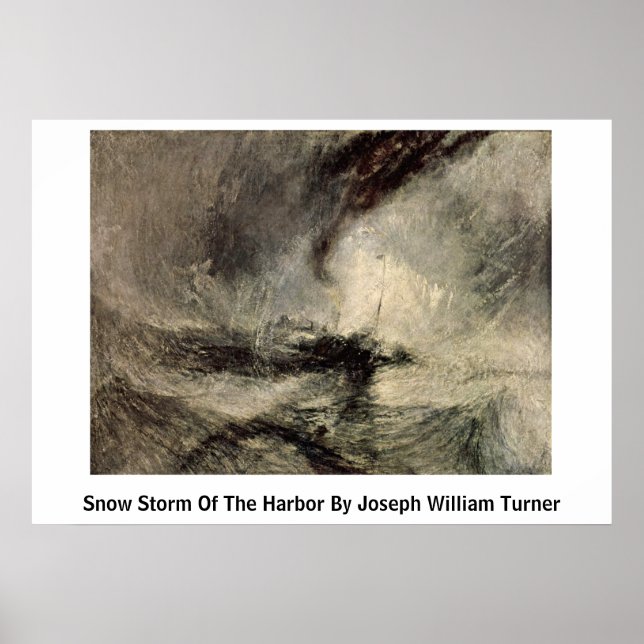 Snow Storm Of The Harbour By Joseph William Turner Poster (Front)