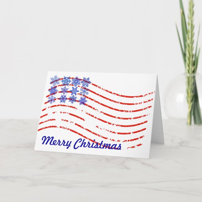 Snow & Stripes Holiday Card (Front)