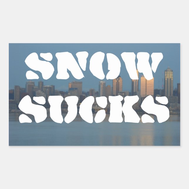 Snow sucks rectangular sticker (Front)