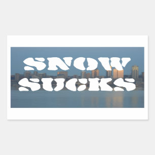 Snow sucks rectangular sticker