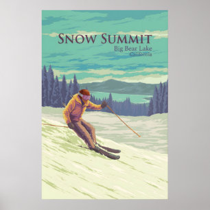 Snow Summit California Ski Resort Travel Poster