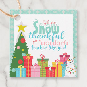 Snow Thankful Teachers Thank You Favour Tags