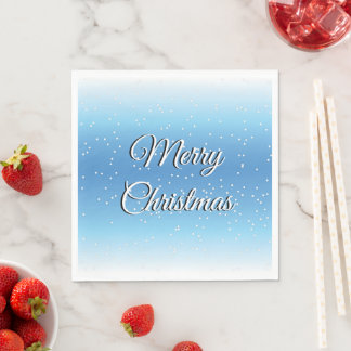 Snow themed Christmas paper napkins