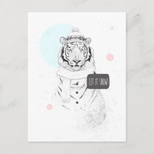 Snow tiger postcard