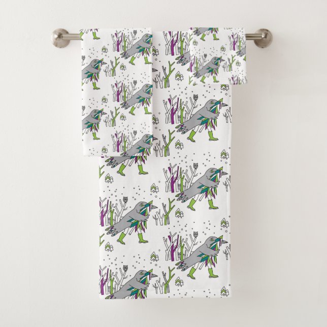Snow time bath towel set (Insitu)