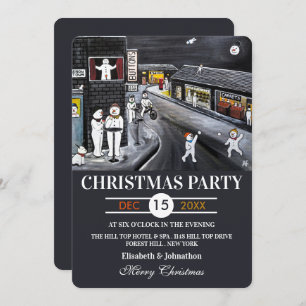 Snow Town Christmas Party Invitation