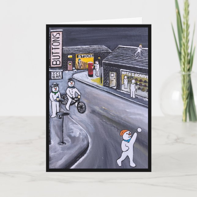 Snow Town Painting by Alfred Fox Card (Front)