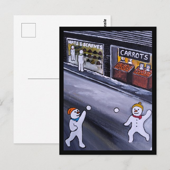 Snow Town Painting by Alfred Fox Postcard (Front/Back)