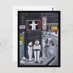 Snow Town Painting by Alfred Fox Postcard