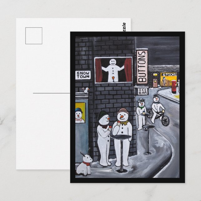 Snow Town Painting by Alfred Fox Postcard (Front/Back)