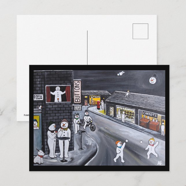 Snow Town Painting by Alfred Fox Postcard (Front/Back)