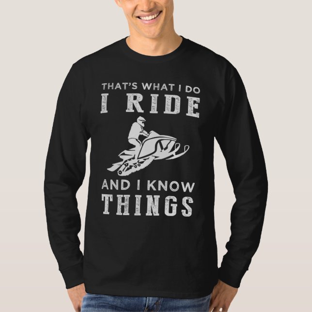 Snow Trails & Trivia - Hilarious Snowmobile Tee! T-Shirt (Front)