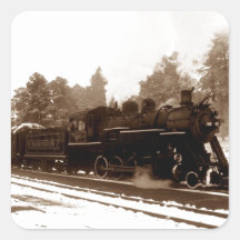 Snow Train Steel Horse railroad locomotive sepia