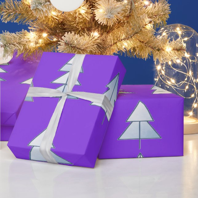 Snow Trees Elegant Winter Wrapping Paper (Holidays)