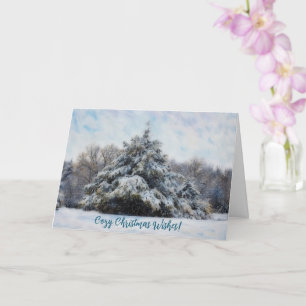 Snow Trees Meadow Christmas Cozy Christmas Card