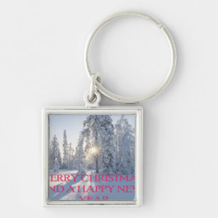 SNOW,TREES,THE SUN, READY FOR CHRISTMAS KEY RING