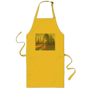 SNOW,TREES,THE SUN, READY FOR CHRISTMAS LONG APRON