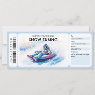 Snow Tubing Gift Certificate Invitation