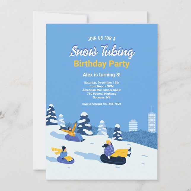 Snow Tubing Invitations (Front)