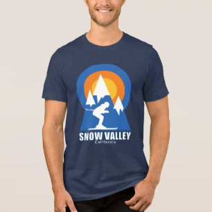 Snow Valley Ski Sunset Retro T-Shirt Tri-Blend Shirt