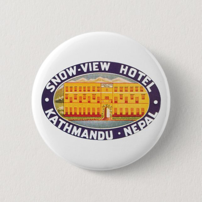 Snow View Hotel Kathmandu Nepal 6 Cm Round Badge (Front)