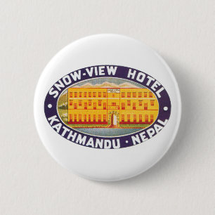 Snow View Hotel Kathmandu Nepal 6 Cm Round Badge