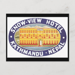 Snow View Hotel Nepal_Vintage Travel Poster Postcard