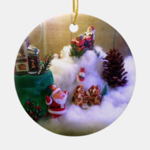 Snow Village -Terrarium Photo-  Ceramic Tree Decoration