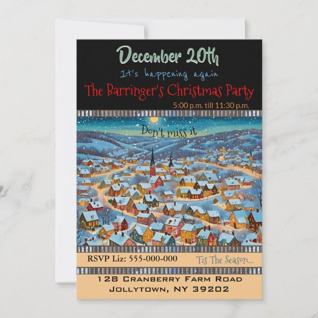 Snow Villages Laya Christmas Party Invitation (Front)