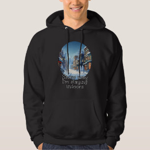 Snow way in City with icy Streets for Winter Metro Hoodie