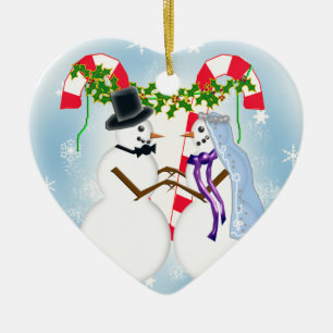 snow wedding save the date ceramic tree decoration