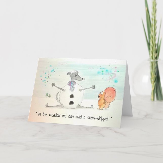 Snow-Whippet Christmas card (Front)