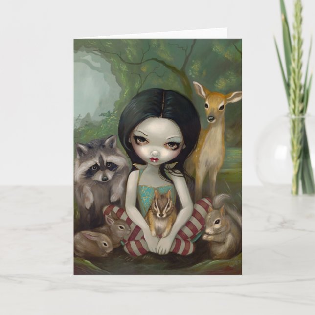 "Snow White and Her Animal Friends" Greeting Card (Front)
