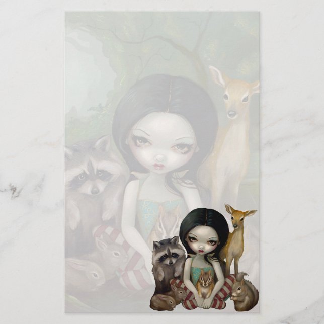 "Snow White and Her Animal Friends" Stationery (Front)