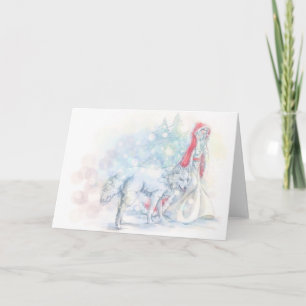Snow White and Little Red Holiday Card