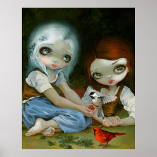 Snow White and Rose Red art print Jasmine Becket