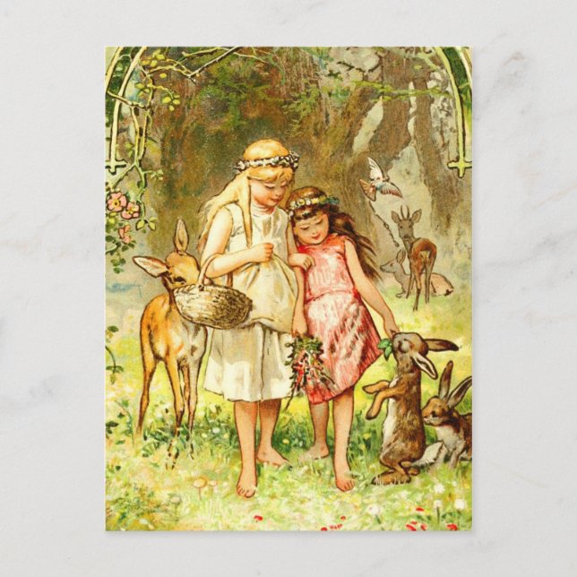 Snow-White and Rose-Red Postcard (Front)